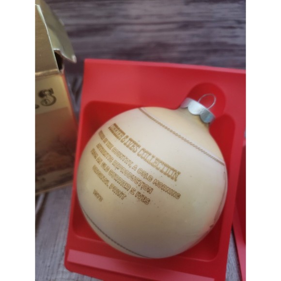 Vintage Currier & Ivers American Winter Scene Ornament - Picture 3 of 3